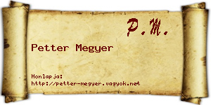 Petter Megyer névjegykártya